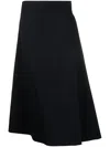 Jil Sander Asymmetric-hem A-line Midi Skirt In Blue