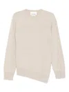 Jil Sander Cruise Asymmetric Wool Cashmere Sweater In Neutral