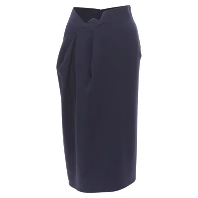 Jil Sander Asymmetric Jagged Cut Out Waistband Skirt In Blue