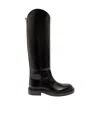 Jil Sander Asymmetric Leather Boots In Black