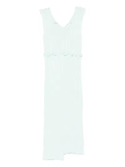 Jil Sander Asymmetric Midi Dress In Blue