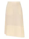 Jil Sander Asymmetric Midi Skirt In Gold
