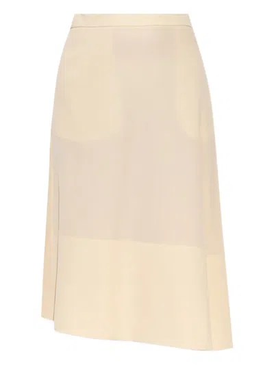 Jil Sander Asymmetric Midi Skirt In Gold