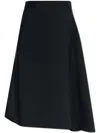 Jil Sander Asymmetric Midi Skirt In Black