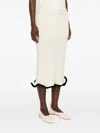 Jil Sander Asymmetric Midi Skirt In White