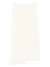 Jil Sander Asymmetric Midi Skirt In White
