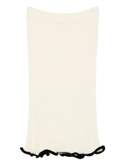 JIL SANDER ASYMMETRIC MIDI SKIRT