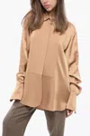 Jil Sander Asymmetric Over Shirt With Hidden Placket In Gold