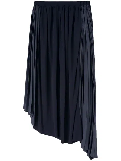 Jil Sander Asymmetric Colour-blocked Skirt In Blue
