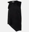 Jil Sander Sm Top Black Asymmetric Gloss With Bow In Black