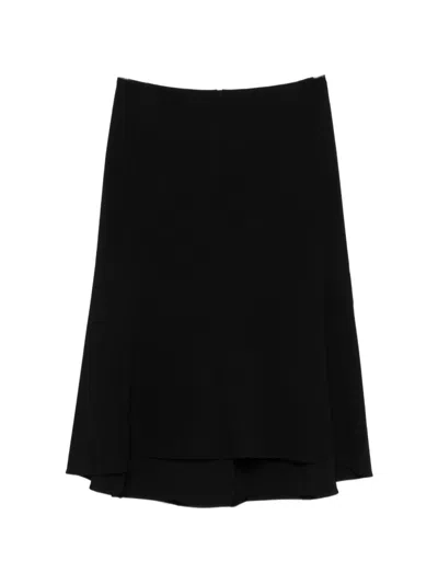 Jil Sander Asymmetric Short Skirt In Black