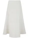 JIL SANDER ASYMMETRIC TWILL MIDI SKIRT