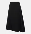 JIL SANDER ASYMMETRIC VIRGIN WOOL MIDI SKIRT