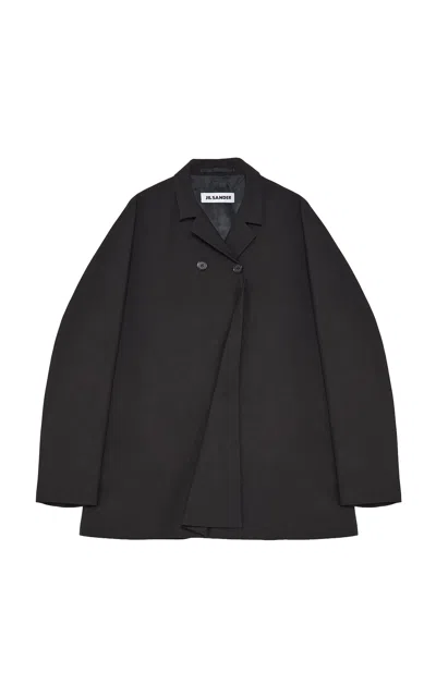 Jil Sander Asymmetric Wool Blazer In Black