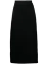 Jil Sander Felted Wool A-line Skirt In Black