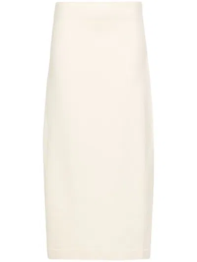 Jil Sander Wool Step-hem Skirt In Neutrals