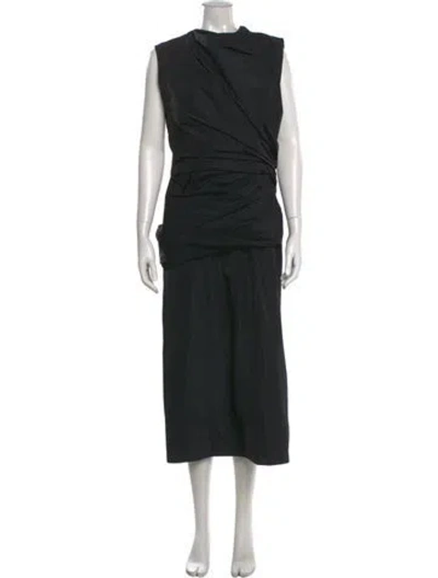 Pre-owned Jil Sander Asymmetrical Long Dress In Black