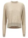 Jil Sander Asymmetrical Mesh Sweaters And Cardigans In Beige