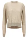 Jil Sander Asymmetrical Mesh Sweaters And Cardigans In Beige