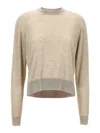 Jil Sander Asymmetrical Mesh Sweaters And Cardigans In Beis