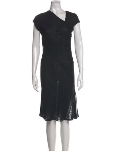 Pre-owned Jil Sander Asymmetrical Midi Length Dress In Black
