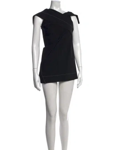 Pre-owned Jil Sander Asymmetrical Mini Dress In Black