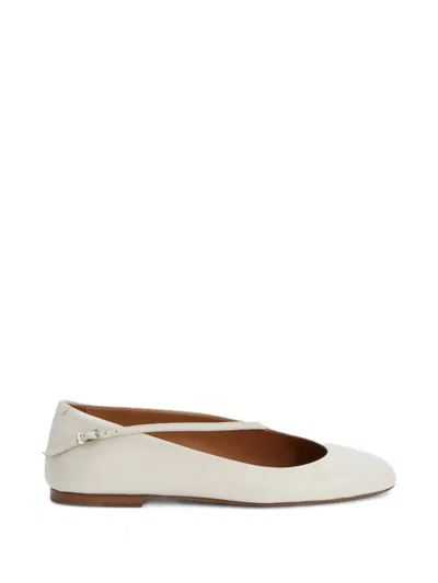 Jil Sander Asymmetrical-strap Ballerina In White