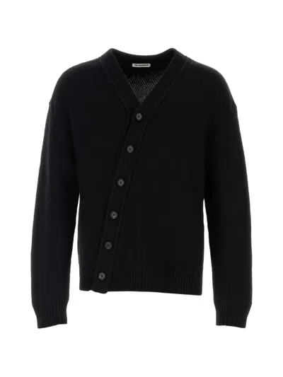 Jil Sander Wool-cashmere Blend Cardigan For Men In Black
