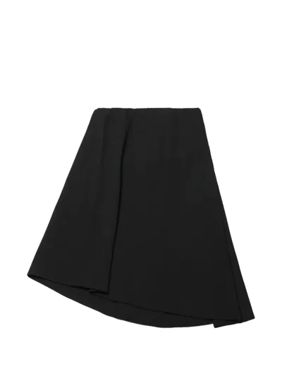 Jil Sander Asymmetric-hem Strapless Dress In Black