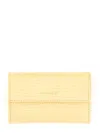 Jil Sander "baby" Textured Leather Wallet In Yellow