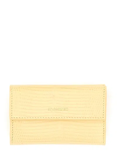 JIL SANDER JIL SANDER "BABY" TEXTURED LEATHER WALLET