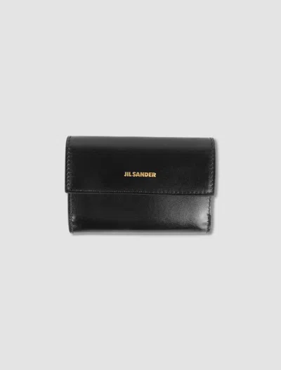 Jil Sander Black Leather Wallet