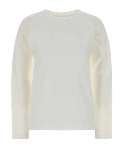 Jil Sander Back Cutout Long Sleeve T-shirt In White