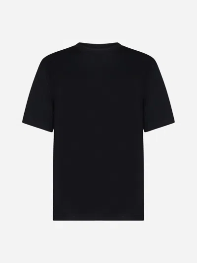 Jil Sander Back Logo Cotton T-shirt In Black