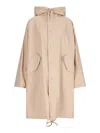 Jil Sander Back Logo Parka In Beige