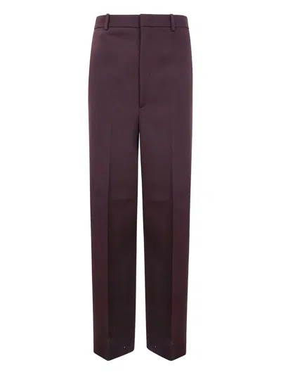 Jil Sander Tailored Trousers With Pleats And Pockets In Burgundy