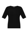 Jil Sander Back Slit T-shirt In Black