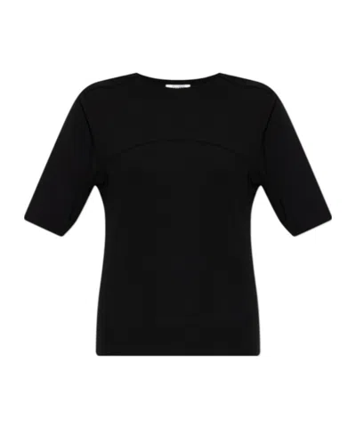 Jil Sander Back Slit T-shirt In Black