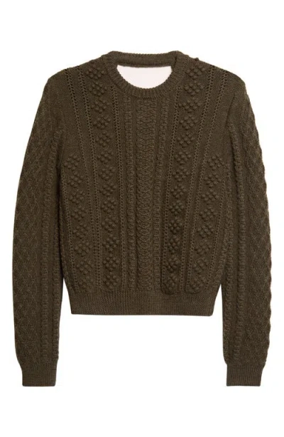 Jil Sander Back Slit Wool Sweater In Brown