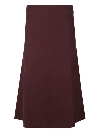 Jil Sander Woman Midi Skirt Dark Purple Size 6 Wool In Multi