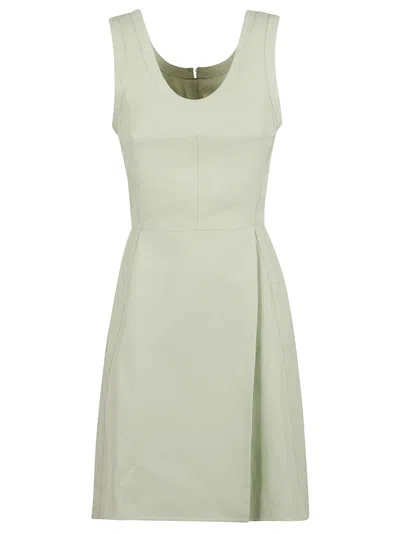 Jil Sander Back Zip Sleeveless Dress In Green