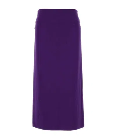 Jil Sander Back-slit Midi Skirt In Purple
