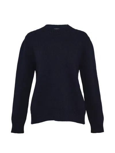 Jil Sander Back-slit Oversized Sweater In Blue
