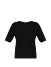 Jil Sander Back Slit T-shirt In Black