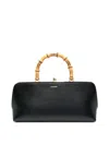 Jil Sander Goji Mini Bamboo Top-handle Bag In Black