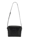 Jil Sander Black Leather Lid Bag With Adjustable Strap In Black