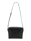 Jil Sander Black Leather Lid Bag With Adjustable Strap In Black