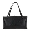 Jil Sander Women Black Leather Medium Goji Pillow Shoulder Bag