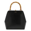 Jil Sander Goji Bamboo Small Leather Top Handle Bag In Black