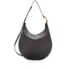 Jil Sander Medium Moon Leather Shoulder Bag In Black